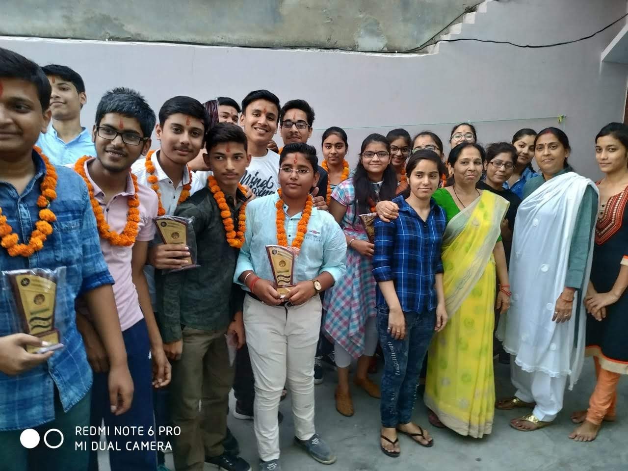 Students celebrating achievements